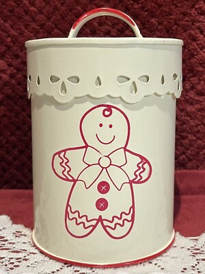 Vintage Gingerbread 6  Christmas Cookie Tin, Biscuit Style of Brambly Cottage