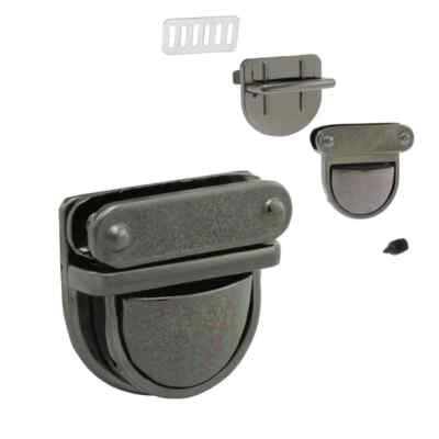 Steckschloss Mappenschloss TASCHENVERSCHLUSS dark 30mm 4-teilig kompakt