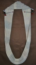 Cream Light Gray Ribbed Infiinty Scarf Handmade 64" X 4"