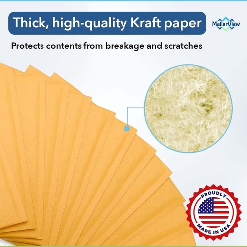 Kraft Bubble Mailers 4x8" #000 - 500 Count Self-Seal Padded Envelopes - Picture 4 of 11