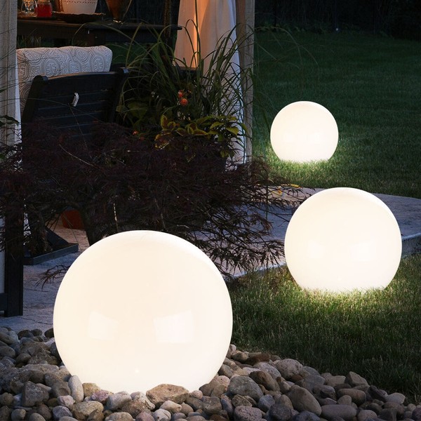Solarlampe Solarleuchte Kugellampe Gartenleuchte Akku Erdspieß IP44 Led 3Er Set-image