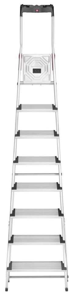 Hailo 8 Stufen Alu-Sicherheits-Haushaltsleiter L80 XXL ComfortLine Stehleiter