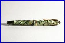 1940s Light Green 244 Danish MONTBLANC Piston Fountain Pen Ink Window Marbled