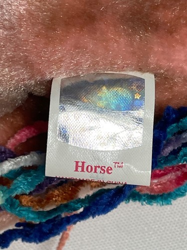 Ty Beanie Babies 2000 Zodiac "Horse" Brown & Pink Colorful Mane & Tail MWMT - Picture 11 of 12