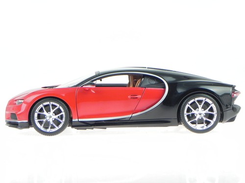 Bugatti Chiron rojo-negro coche en miniatura 11040 Bburago 1:18 - Imagen 4 de 7