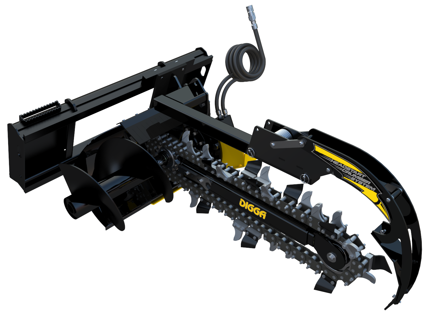 Skid Steer Trencher by Digga,Model 900 6" Width,Digs 24"36" Depth