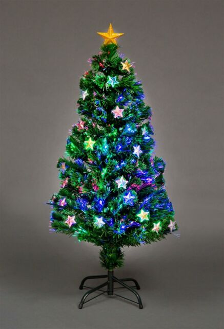 120//150CM 【UK STOCK】 Autoshoppingcenter LED Fibre Optic Artificial Xmas Tree Pre Lit Christmas Tree With Metal Stand /& Lights Indoor /& Outdoor Xmas Decoration UK Plug