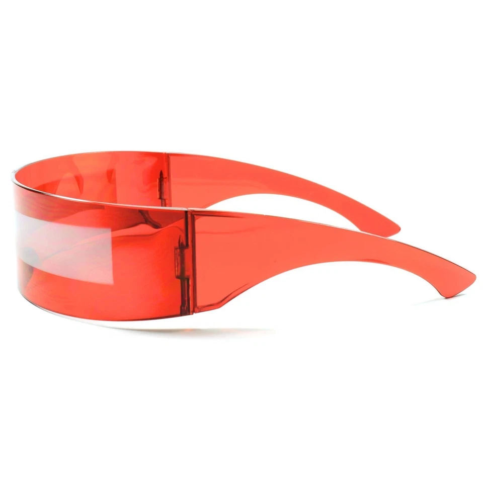 Único Cadera Novedad Robot Alienígena Disfraz Fiesta Futurista Rojo Espejado Gafas de Sol Foto 3 de 4