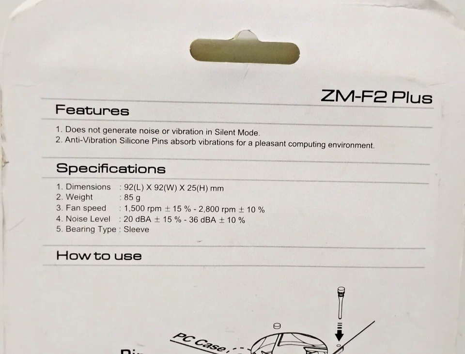 Zalman 92mm Silent Case Fan - 92mm - 2800rpm 1 x Sleeve Bearing - Image 4 of 4