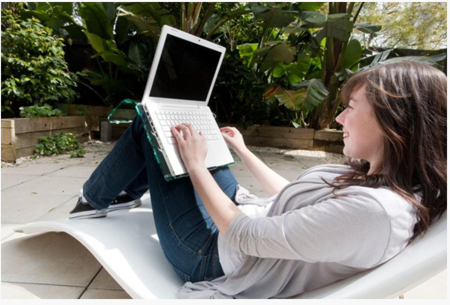 Knee Suspended Unbreakable Laptop Notebook Stand W Mouse Pad- Lightweight