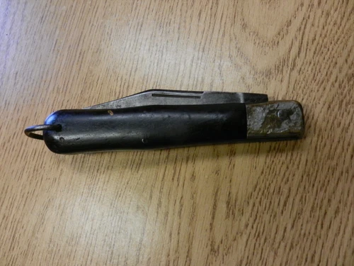 Vintage Western Cut Co. Folding Coke Bottle Pocket Knife Wood Handles 5 1/4" Use