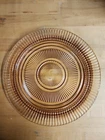 Vintage Queen Mary Pink Vertical Ribbed 9 3/4” Dinner Plate Anchor Hocking