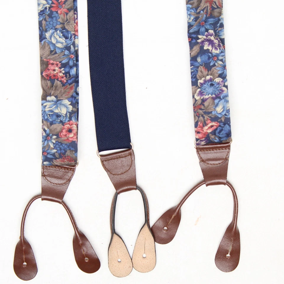 CAS Германии мужские скобы подвески синий коричневый розовый цветочный принт хлопок кожи  - Изображение 3 из 4