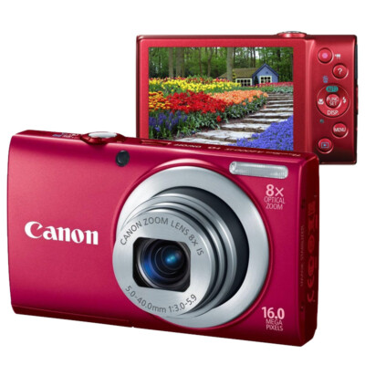 Canon PowerShot A4000 IS 16.0MP 8x zoom Digital Camera Pink