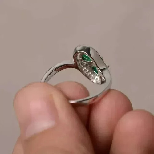 2.60 Ct Pear Cut Simulated Emerald 14K White Gold solid Women's Engagement Ring - Picture 3 of 4