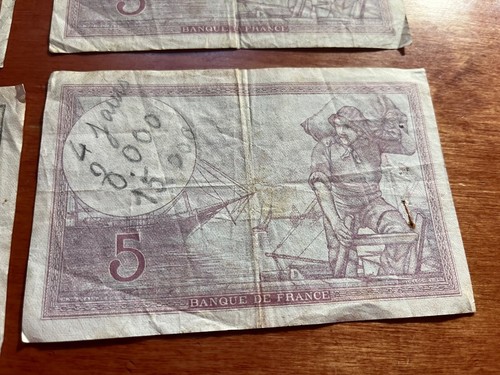 France Currency: 1940, 1942 (2) 5 Francs 20 Francs 50 Francs WWII - Picture 9 of 10