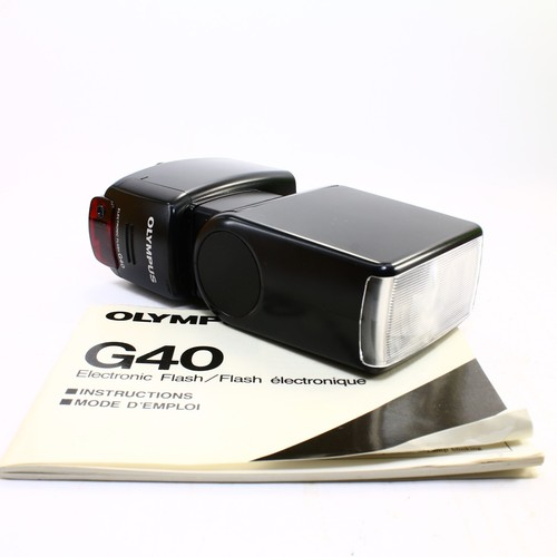 Olympus G40 Professional Electronic Flash w/ Manual & Case ● Parts/Repair ❌Shoe - Picture 2 of 11