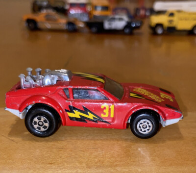 Vintage 1975 Matchbox DE Tomaso Pantera Greased Lightning Bolt