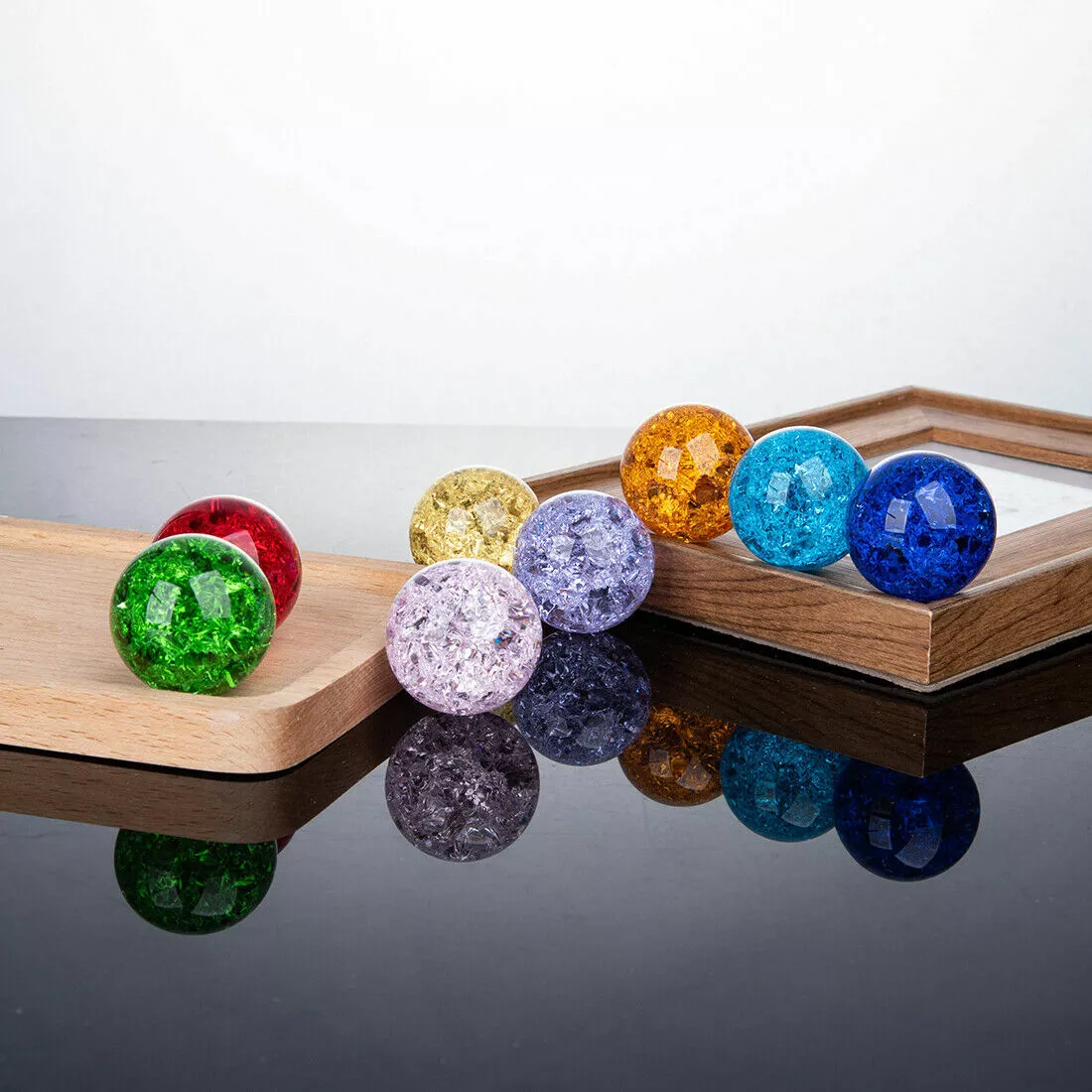 40MM Crystal Ice Crack Glass Ball Paperweight Water Fountain