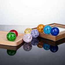 40MM Crystal Ice Crack Glass Ball Paperweight Water Fountain Bonsai Home Decor