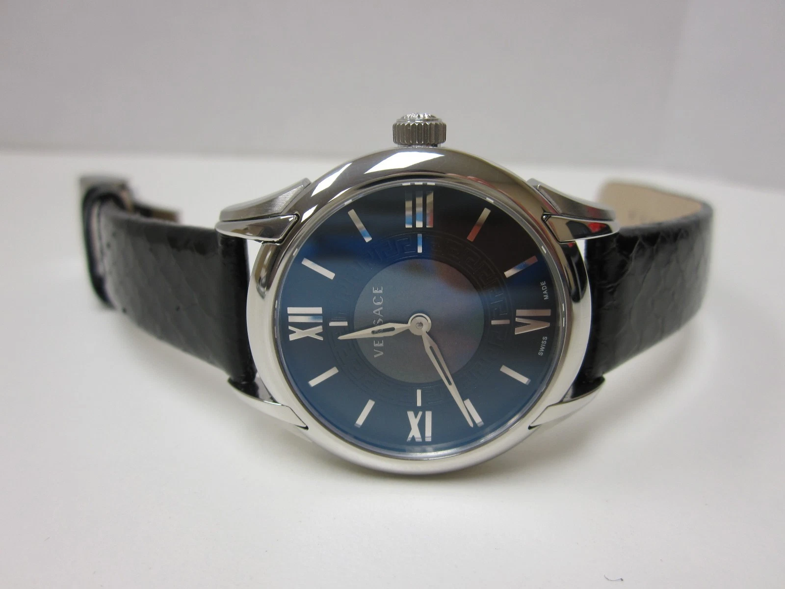 Orologio Versace Donna VFF010013 Dafne Acciaio Cinturino Pelle Nero Design Elaphe