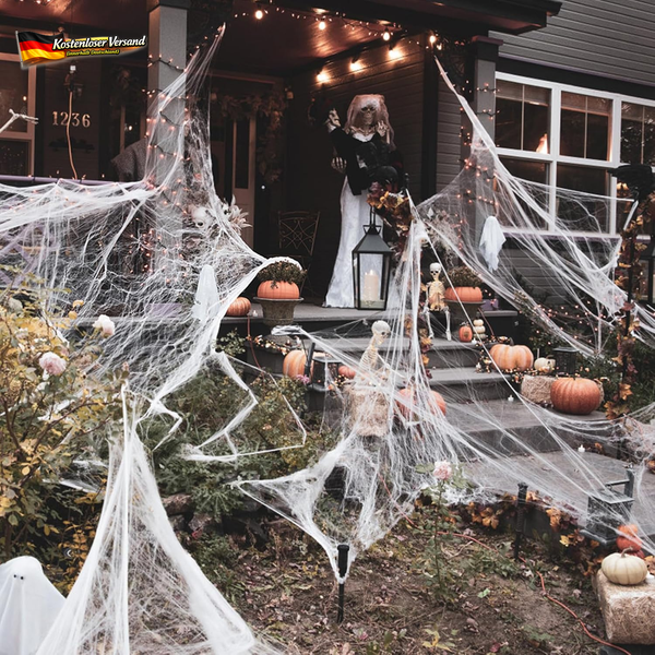 Halloween Spinnennetz Deko, Dehnbare Spinnennetze & 50 KüNstliche Spinnen-Perfek-image