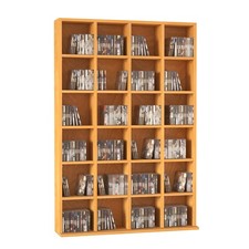 HOMCOM DVD CD Media Storage Rack, Video Display Unit, 89 x 130.5 cm, Beech