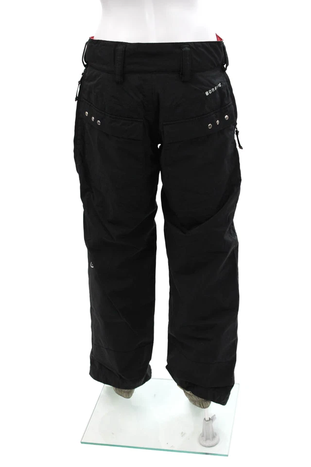 Pantalones de nieve Bonfire Snowboarding para mujer con cremallera pierna recta negros talla pequeña Foto 3 de 4