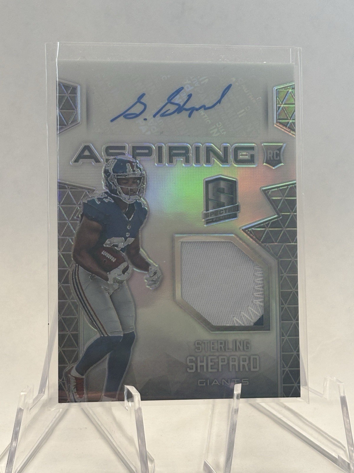 Sterling Shepard Panini Spectra Aspiring Patch Autographs #APASS Base