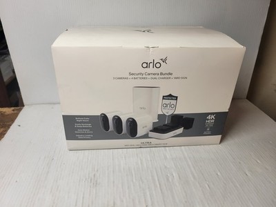 Arlo Ultra 3rd Gen 4K HDR Wireless Security Camera Bundle, 3 Cameras, White