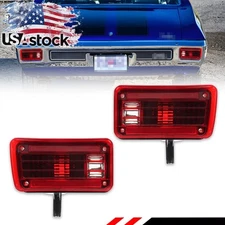 2PCS Red Lens Rear Tail Lights Brake Lamps For 1970 Chevry Chevelle