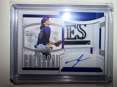 Panini National Treasures Zac Veen Rockies CMA-ZV Colossal Auto Patch /5, Auto