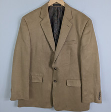 Lauren Ralph Lauren Blazer Men's 44R Brown Single Breasted Suede Polyester