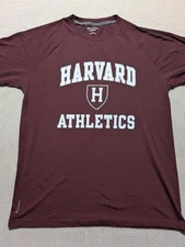 Harvard Athletics Ivy League  Maroon Champion Vapor Dri T-shirt Mens Size Large