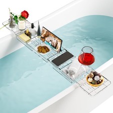 Iuxury Bathtub Trays For Tub,Expandable Bath Shelf Over Tub,Clear Bath Table,...