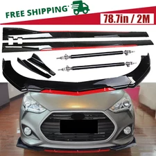 For Hyundai Veloste Front Bumper Lip Splitter Spoiler Glossy Black +Red