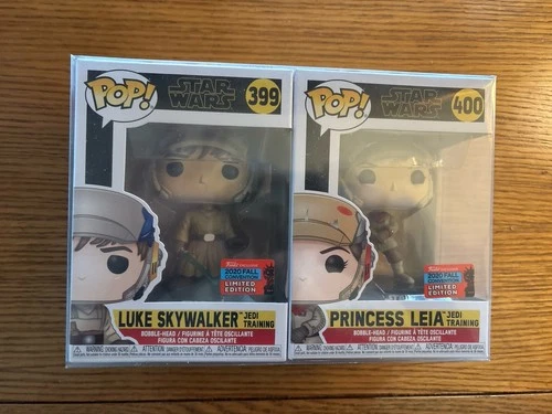 Funko Pop! Vinyl Star Wars Luke Skywalker #399 & Princess Leia #400 2020 Fall C…