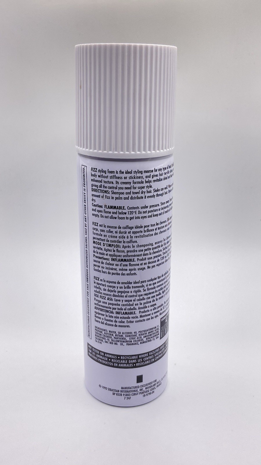 Sebastian Fizz Styling Foam For Body & Bounce 8 Fl. oz /225 Ml  Mousse #4