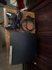 PS3 Slim CECH-2501A W/500gb Hard Drive Controller Cords 4 Games Firmware V4.82