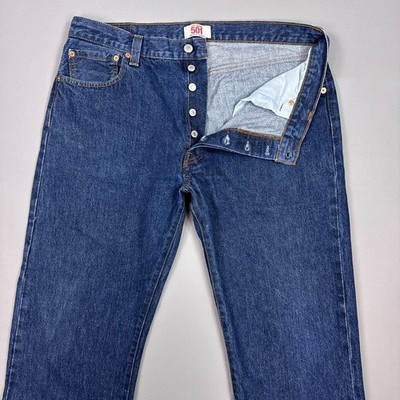 Levis 501 Jeans Men 36x30 Blue Denim Pants Button Fly Faded Classic (Tag36x34)