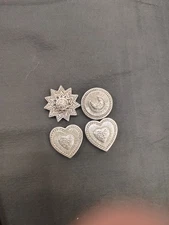 vintage button covers lot of 4 button covers -X