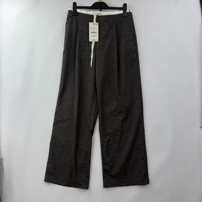 ZARA HOSE WEITES BEIN DOPPELBUND HAHNENTRITT - S 