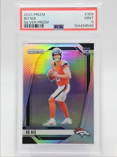 BO NIX 2024 PANINI PRIZM ROOKIE FOOTBALL SILVER A RC PSA 9 Q0004