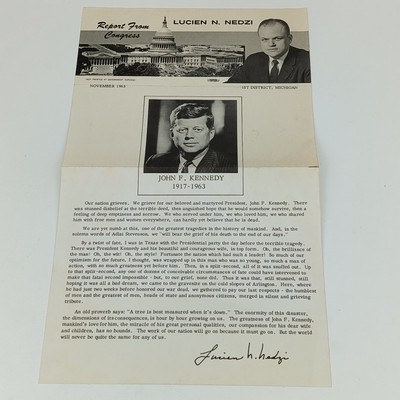 VINTAGE 1963 JFK Report From Congress On The Death Of John F Kennedy Michigan 