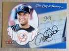2002 Fleer Tradition This Day in History Derek Jeter Auto New York Yankees