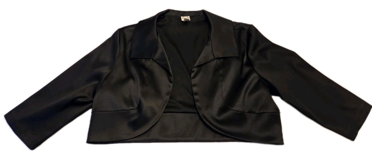 formal black shrug for dress Allegra K Velvet Long Sleeve Open Front Cropped Bolero Shrugs, Black / L