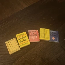 Dollhouse Miniature books vintage unreadable medical cookbook fiction lot of 5