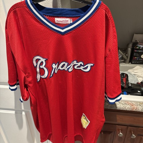 Mitchell & Ness Red MLB Atlanta Braves Dale Murphy 1980 Pullover Jersey 4XL