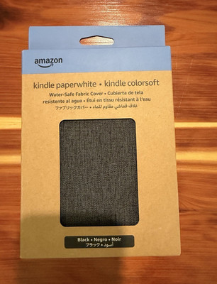 Amazon Water-Resistant Fabric Folio Case for Kindle Paperwhite/Colorsoft Black