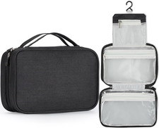 Compact Travel Toiletry Bag for Women  Men, Waterproof Hanging Shower Organizer